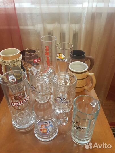 Пивные бокалы,фляжки,стеклянная посуда