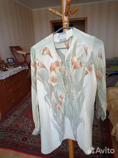 Блузка из натурального шелка, винтаж