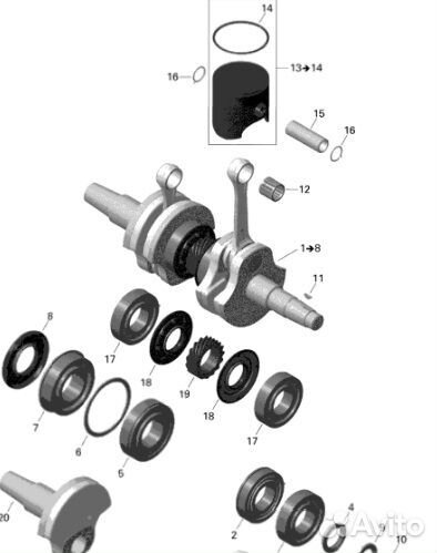 SM-09374 SPI Щека Коленвала Для Ski Doo 600 420889098, 420890950, 420890951, 420890952, 420890953, 4