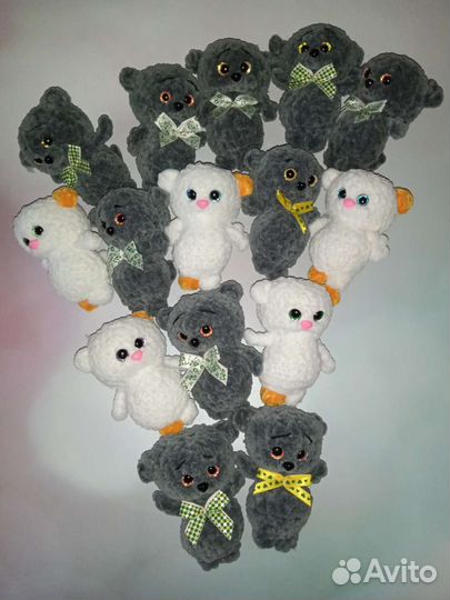 Котик басик Тедди зайка брелок вязаный подарок