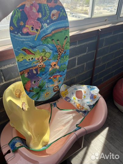 Детская ванна с горкой и шезлонгом