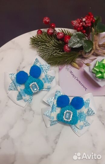 Бантики заколка резинка барби драконы зимние