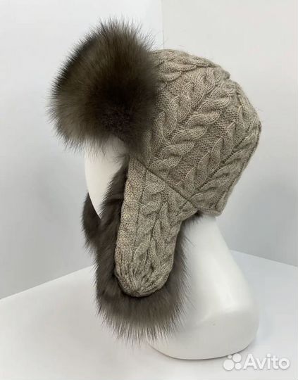 Шапка ушанка с мехом соболя