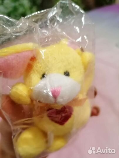 Мягкая игрушка заяц жёлтая love новая зайчик