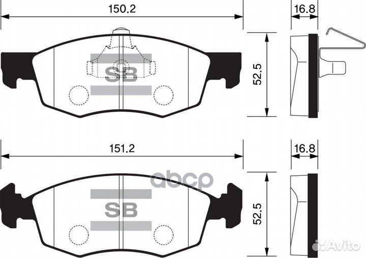 Колодки торм.дисковые Hi-Q fiat doblo sp1198 Sa