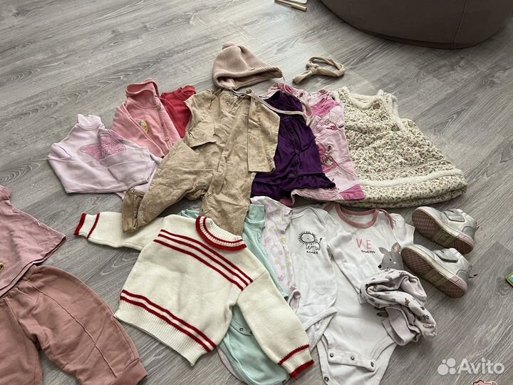 Вещи пактеом на девочку от 74 см до 1,5 лет