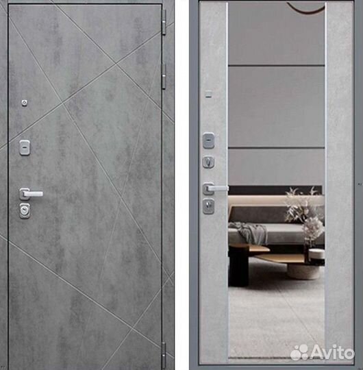 Дверь входная Бетон тёмный металлическая