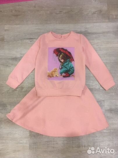 Костюм для девочки 110-146см с юбкой/брюками