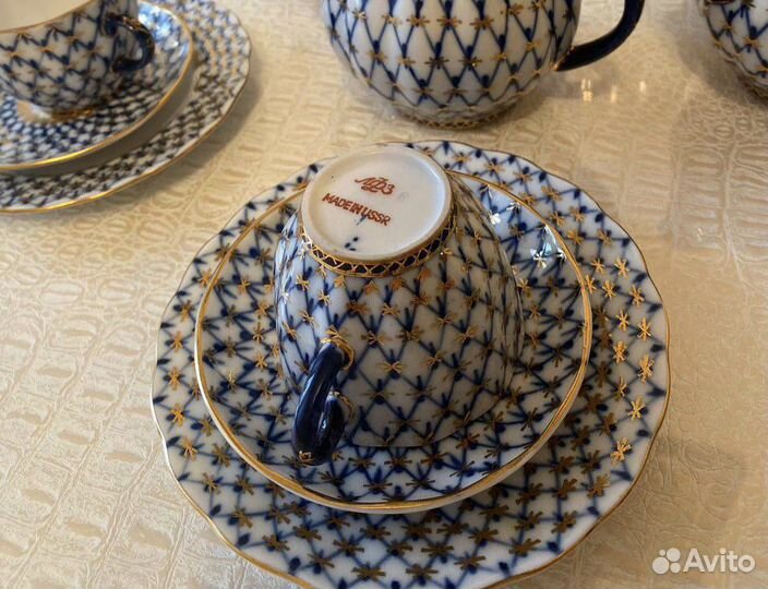 Сервиз кофейный лфз Кобальтовая сетка