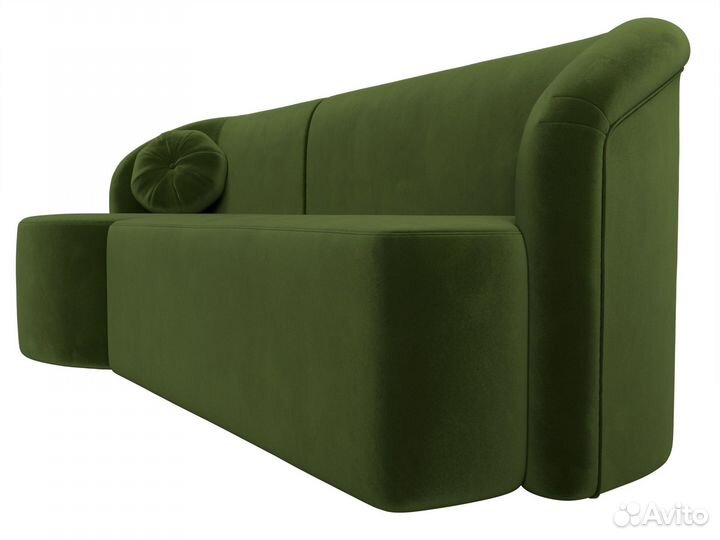 Диван прямой Лига-027 угол левый, микровельвет, зеленый