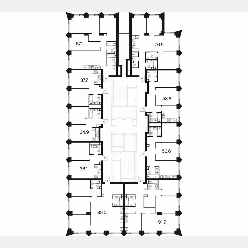 3-к. квартира, 91,9 м², 23/44 эт.