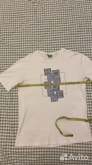 Футболка мужская белая boss, оригинал 54 размер