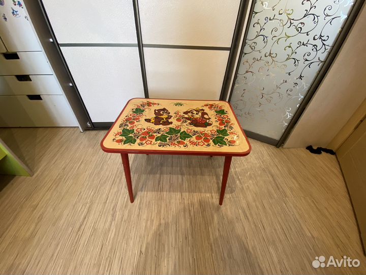 Стол детский хохлома+два стула икеа