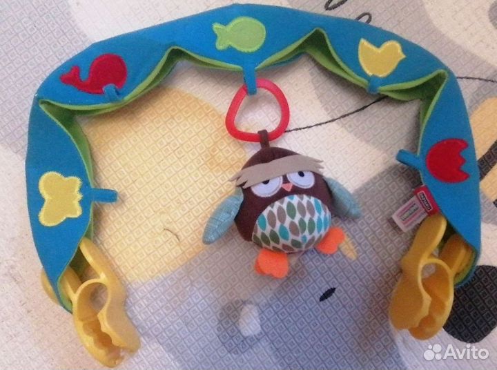 Развивающий коврик, дуга для игрушек на коляску