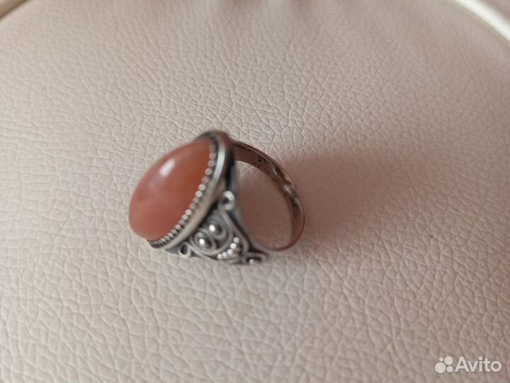 Серебряное кольцо 916 проба со сканым узором