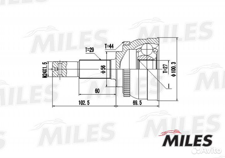 Шрус nissan maxima IV A33 2.0-3.0 00-06 нар. +ABS