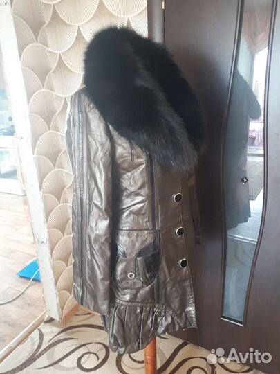 Супер Куртка- Пальто нат кожа