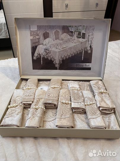 Скатерть с салфетками Efor eliza SET велюр 160х220