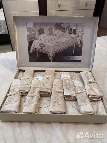 Скатерть с салфетками Efor eliza SET велюр 160х220