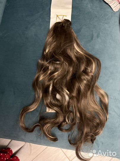 Волосы на заколках русые 60 см