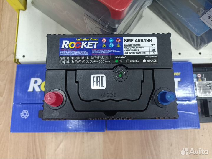 Аккумулятор Rocket 42 Ач, прямой, узкий