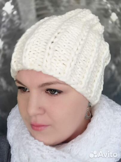 Шапка вязаная ручная работа