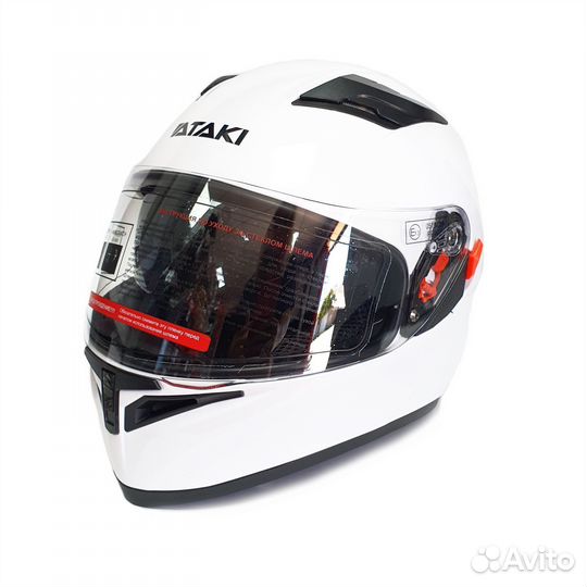 Шлем Ataki JK316 Solid белый глянцевый