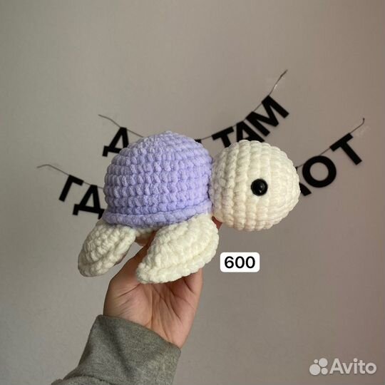 Игрушки амигуруми, черепашка, зайчик, коровка