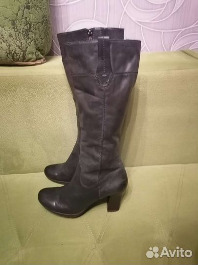 Сапоги кожаные женские