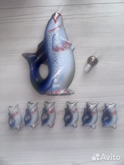 Набор шторф со стопками. Семейство карпов. СССР