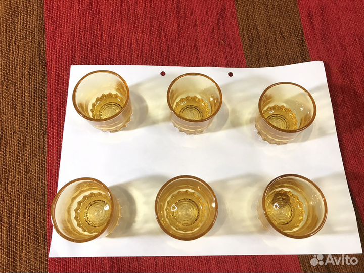 Стопки цветное стекло СССР 6 штук