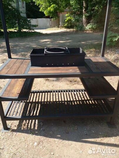 Беседка с мангалом, мангальная зона