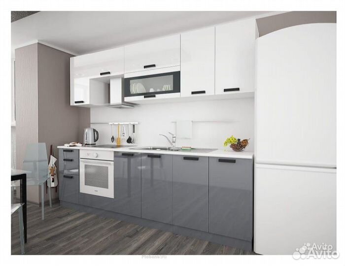 Кухня Аляска белый лёд/серый лёд