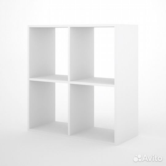 Стеллаж Стюард-201e белый деревянный полки