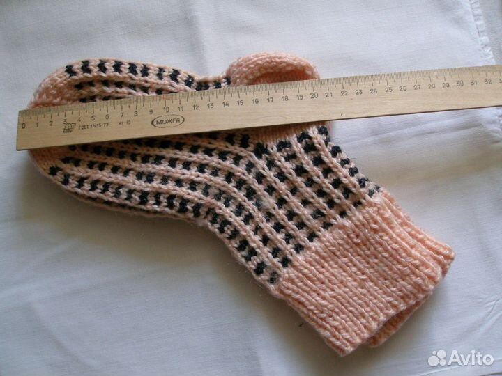 Носки шерстяные вязанные