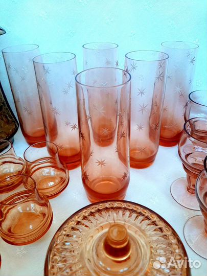 Набор посуды карамельное стекло СССР