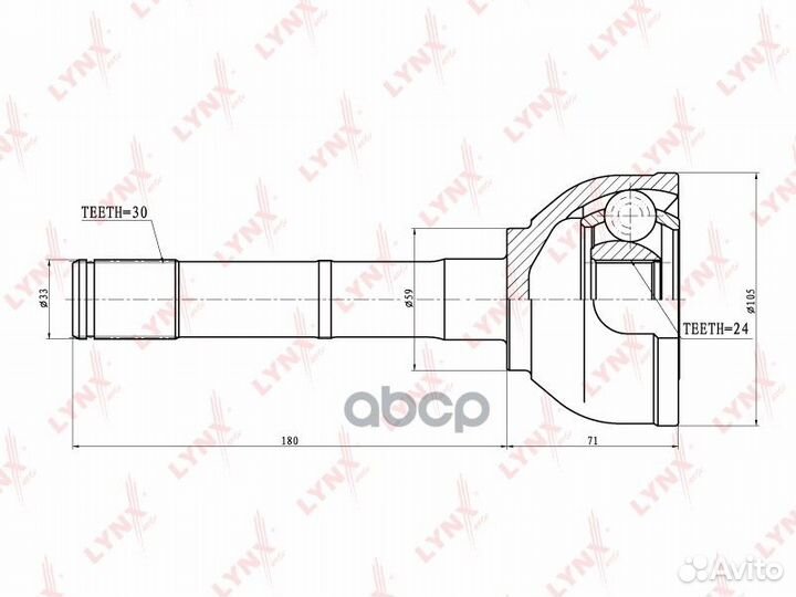 CO-7529 шрус наружный к-кт Toyota Land Cruiser
