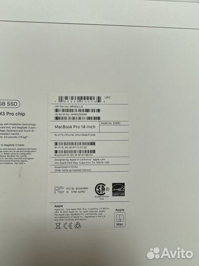 Macbook pro 14 m3 18/512