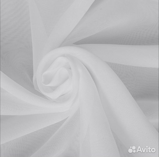 Тюль вуаль готовое изделие,белый оптом