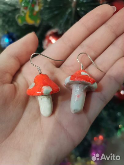Серьги Мухоморчики