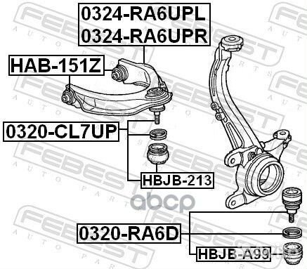 Сайлентблок верхн рычага honda accord CF3/CF4/C