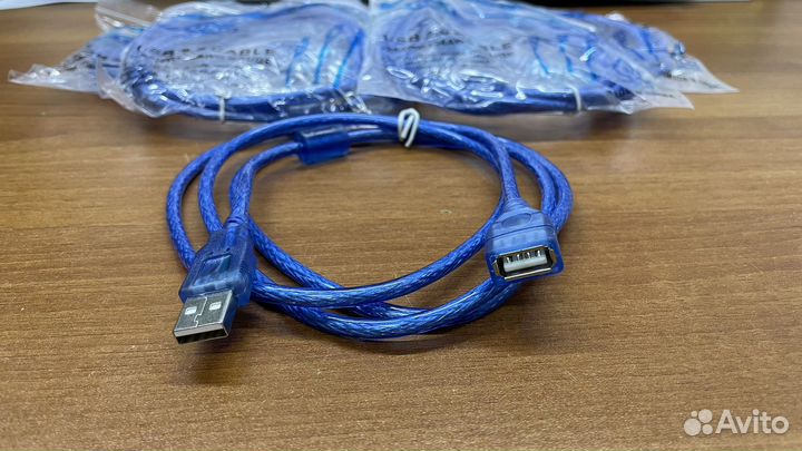 От 30шт новый кабель удлинитель USB2.0 1.5m ма-па