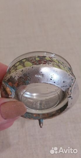 Солонка декор ветки рябины, клеймо СССР 1960е гг