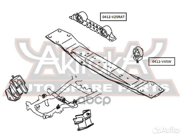 Подушка двигателя задняя AT 0412V25RAT asva