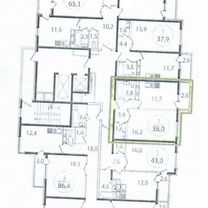 1-к. квартира, 38 м², 7/16 эт.