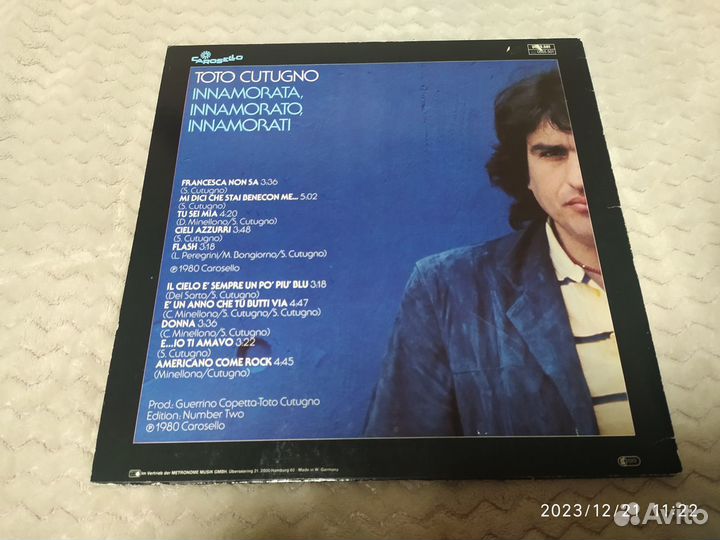 Toto cutugno - Виниловые пластинки LP