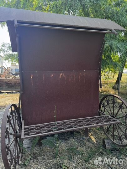 Телега садовая декоративная