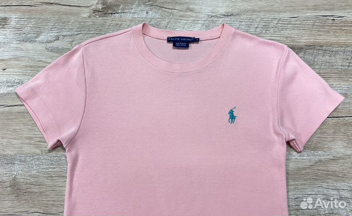 Женская бледно-розовая майка футболка Ralph Lauren