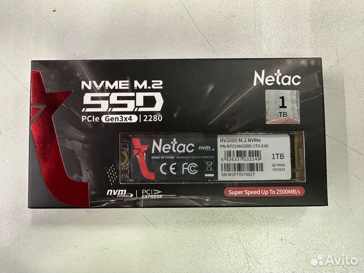 Новый SSD M.2 nvme 1 TB Netac NV2000