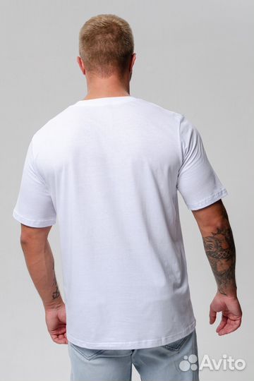 Футболка мужская - белый+акула №Н-8492. Оптом